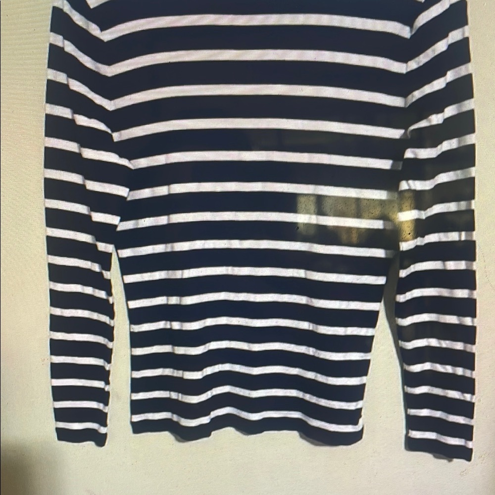Black and White Striped Long Sleeve Shirt